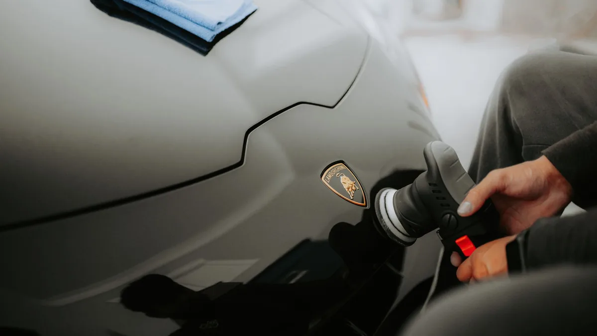 A detailer polishing a car to a high shine